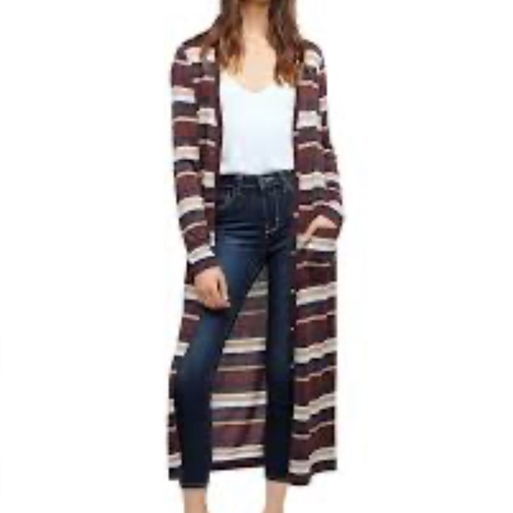 L’AGENCE women lurex’s striped cardigan brown multi dress size XS NWT - Picture 2 of 11